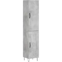 vidaXL Hoge kast 34,5x34x180 cm bewerkt hout betongrijs