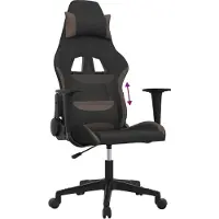vidaXL Gamestoel stof zwart en taupe