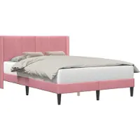 vidaXL Bedframe met hoofdeinde Roze 140 x 190 cm Fluweel
