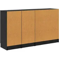 vidaXL Dressoir 3 st Zwart eiken 69,5 x 34 x 180 cm Bewerkt hout