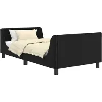 vidaXL Kinderen bedframe met hoofdboard Zwart 90 x 200 cm Fluweel