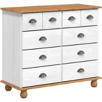 vidaXL Ladeblok met lade ASKIM Wit 91 x 40 x 79 cm Massief grenenhout