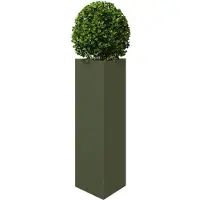 vidaXL Plantenbak driehoek 30x26x75 cm staal olijfgroen