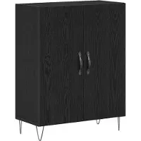 vidaXL Highboard 2 st Zwart Eiken 69,5 x 34 x 180 cm Bewerkt hout