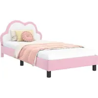 vidaXL Kinderen bedframe met hoofdboard Roze 80 x 200 cm PU