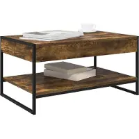 vidaXL Salontafel Rook Eik 80 x 50 x 40 cm Bewerkt hout