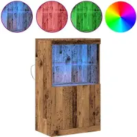 vidaXL LED Dressoir Bruin 60 x 37 x 100 cm Bewerkt hout
