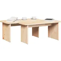 vidaXL Salontafel 2 st Naturel 100 x 69 x 35,5 cm Massief grenenhout