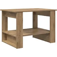 vidaXL Salontafel Artisan Eiken 72 x 50 x 50 cm Bewerkt hout