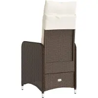 vidaXL Tuinstoelen 2 st verstelbaar met kussens poly rattan bruin