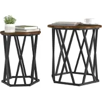 vidaXL Salontafel 2 st Rook Eiken 50 x 50 x 50 cm