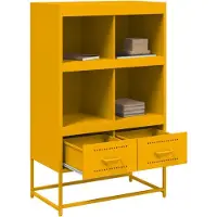 vidaXL Hoge kast 68x39x111,5 cm staal mosterdgeel