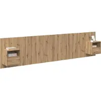 vidaXL Hoofdeinde Met Kast 3 st Artisan Eiken Bewerkt hout