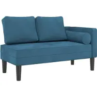 vidaXL Chaise longue met kussens fluweel blauw