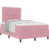 vidaXL Boxspring bed met hoofdeinde Roze 120 x 200 cm Fluweel
