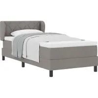 vidaXL Boxspring bed met hoofdeinde Taupe 100 x 200 cm Stof
