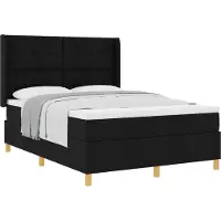 vidaXL Boxspring bed met hoofdeinde Zwart 160 x 200 cm Stof