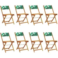 vidaXL Tuinstoelen 8 st inklapbaar stof en massief hout groen