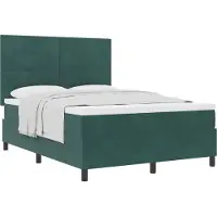 vidaXL Boxspring bed met hoofdeinde Donkergroen 140 x 200 cm Fluweel