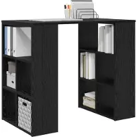 vidaXL Bureau Zwart Eiken Bewerkt hout 90 x 50 x 75 cm