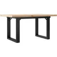 vidaXL Salontafel O-frame 80x50x40,5 cm grenenhout en staal