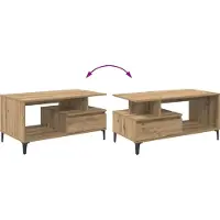vidaXL Salontafel Artisan Eiken 90 x 49 x 45 cm Bewerkt hout