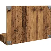 vidaXL Spiegelkast met LED-verlichting, gerecycled hout, 90x31,5x62 cm
