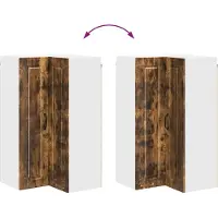 vidaXL Wandhoekkast PORTO Rook Eiken 57 x 57 x 100 cm Bewerkt hout