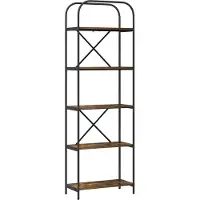 vidaXL Boekenplank 5-laags 60 x 30 x 183 cm Bewerkt hout Rook Eiken