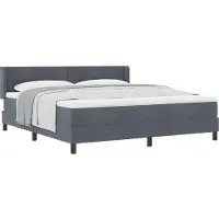vidaXL Boxspring bed met hoofdeinde Donkergrijs 200 x 180 cm Fluweel