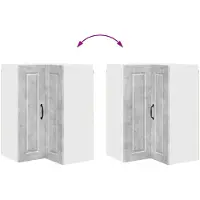 vidaXL Wandhoekkast PORTO Beton Grijs 57 x 57 x 80 cm Bewerkt hout