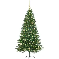 vidaXL Kerstboom met 150 LED met standaard Groen 150 cm PE