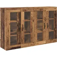 vidaXL Wandkasten 2 st Oud Hout 69,5 x 34 x 90 cm Bewerkt hout