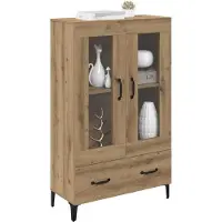 vidaXL Hoge kast Artisan-eikenhout, 70 x 31 x 115 cm, samengesteld uit hout en metaal