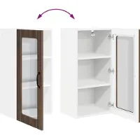 vidaXL Wandglas Kasten PORTO Bruin Eiken 40 x 31 x 80 cm Bewerkt hout