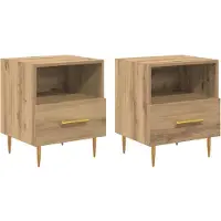 vidaXL Nachtkastje 2 st Bruin 40 x 35 x 47,5 cm Bewerkt hout