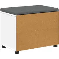 vidaXL Hallenbank Wit 80 x 38 x 46 cm Geengineerd Hout en Stof
