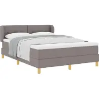 vidaXL Boxspring bed met hoofdeinde Taupe 140 x 190 cm Stof