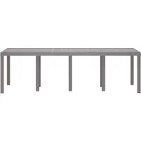 vidaXL Weerbestendige tuintafel, lichtgrijs, 250 x 100 x 73 cm, polyrotan