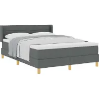 vidaXL Boxspring bed met matras Donkergrijs 200 x 140 cm Stof