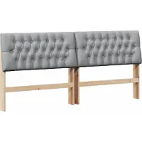 vidaXL Gestoffeerd hoofdbord Lichtgrijs 200 cm Massief grenenhout