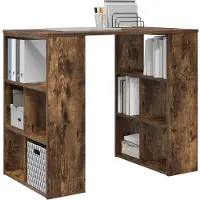 vidaXL Bureau Rook Eiken Bewerkt hout 90 x 50 x 75 cm