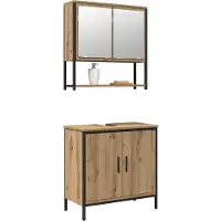 vidaXL Badkamermeubel Set 2 st Bruin 60 x 30 x 60 cm Bewerkt hout