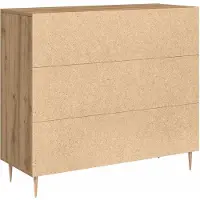 vidaXL - Dressoir - Artisan - Eiken - 90 - x - 34 - x - 80 - cm - Bewerkt - hout