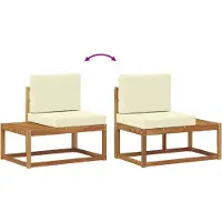 vidaXL Buiten bank set 3 st Naturel Massief Acacia Hout en Polyester