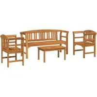 vidaXL Tuinrozen loungeset 4 st Massief Acacia Hout