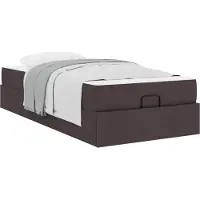 vidaXL Bedframe met matras 2 st Tan Stof