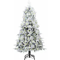 vidaXL Kunstmatige Hinged Kerstboom met 300 LED Wit 210 cm PE en PVC