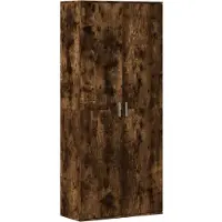 vidaXL Hoge kast 80x35x180 cm bewerkt hout gerookt eikenkleurig