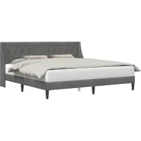 vidaXL Bedframe met hoofdeinde Donkergrijs 180 x 200 cm Fluweel
